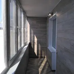 Laminate on loggia ceiling photo