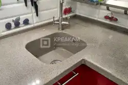 Kitchen with cast countertop photo