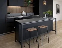Black kitchens with island photo