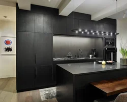 Black kitchens with island photo