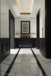 Light porcelain tiles in the hallway photo