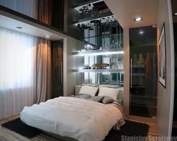 Bedroom with mirrored ceiling photo