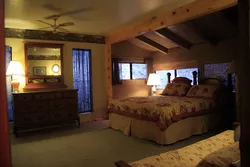 Bedroom in an old house photo