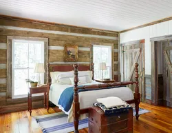 Bedroom in an old house photo