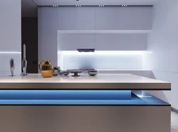 Hanging kitchen with lighting photo