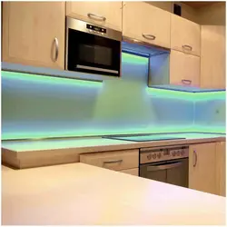 Hanging kitchen with lighting photo