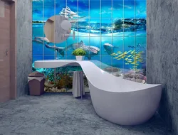 Bathroom with 3 walls photo