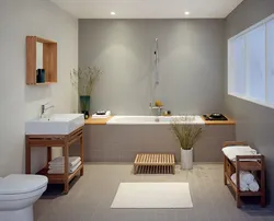 Bathroom with 3 walls photo