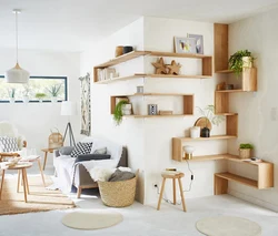 Shelving decor in the living room photo