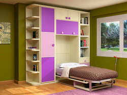 Children's bedroom wardrobe bed photo