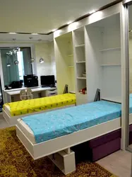 Children's bedroom wardrobe bed photo