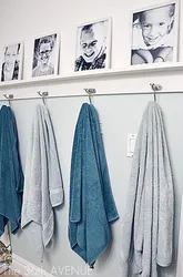 Towel in a small bathroom photo