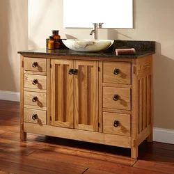 Photo of wooden bathroom furniture