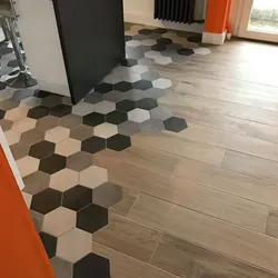 Honeycomb tiles in the hallway photo