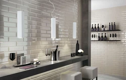 Bath tiles with bricks photo