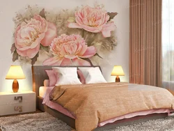 Peonies painting in the bedroom photo