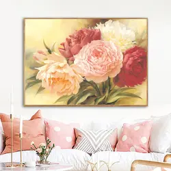 Peonies painting in the bedroom photo