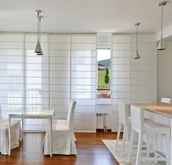Curtains for kitchen zoning photo
