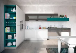 Kitchen furniture with shelves photo