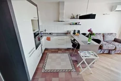 Laminate flooring in a small kitchen photo