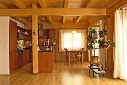 Kitchen ceiling in the country house photo