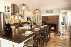 Kitchen with brick oven photo