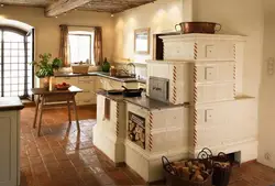 Kitchen with brick oven photo