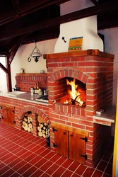 Kitchen with brick oven photo