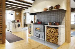 Kitchen with brick oven photo