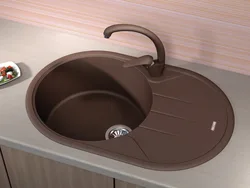Qəhvəyi mətbəx lavabo fotoşəkili