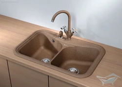 Qəhvəyi Mətbəx Lavabo Fotoşəkili