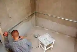 Uneven walls in the bathroom photo