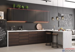 Black and white brown kitchen photo