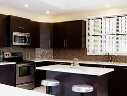 Black and white brown kitchen photo