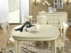 Round table in the bedroom photo