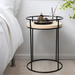Round table in the bedroom photo