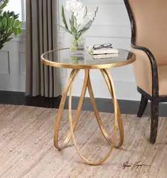 Round table in the bedroom photo
