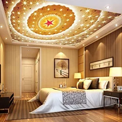 Round ceiling in the bedroom photo