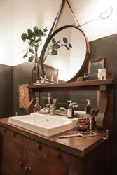 Loft mirror in the bathroom photo