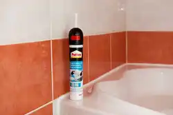 White sealant for bathroom photo