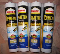 White sealant for bathroom photo