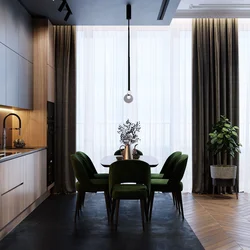 Dark kitchen what kind of curtains photo