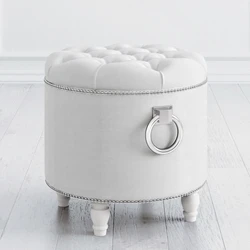 Round ottomans for the hallway photo