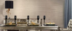 Photo of travertine plaster in the kitchen