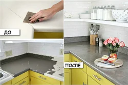 Painting countertops in the kitchen photo