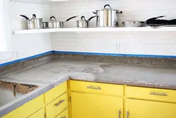 Painting countertops in the kitchen photo