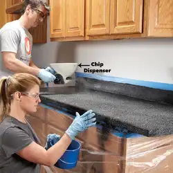 Painting countertops in the kitchen photo
