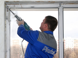 Installation of windows on the loggia photo