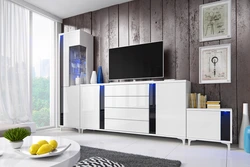 Wall chest of drawers in the bedroom photo