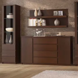 Wall chest of drawers in the bedroom photo
